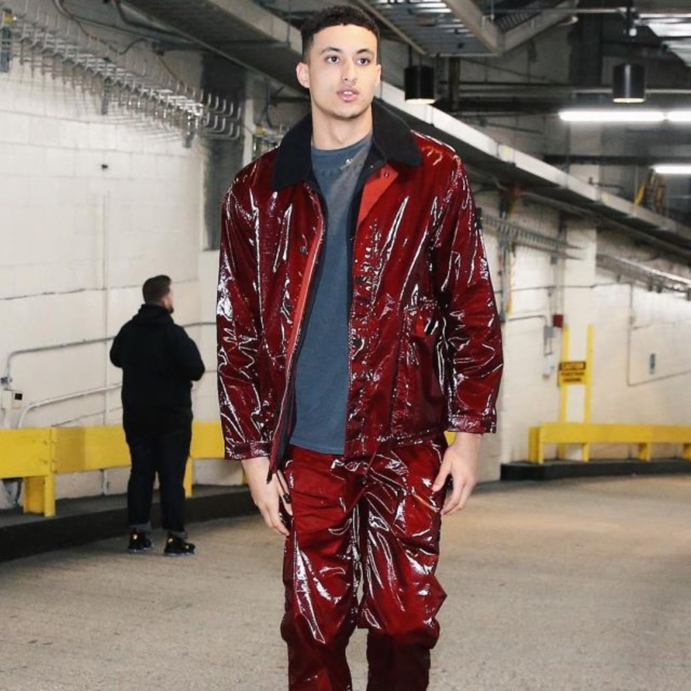 Supreme X Stone Island Red Silk Light Jacket